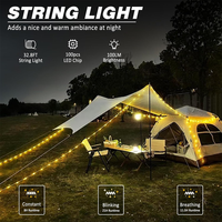Rollable 2 en 1 Portable Camping Fairy Lights Rechargeable Led Fairy Lights Étanche Camping String Light