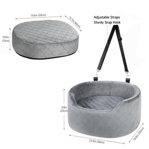 Ghế ngồi ô tô cho thú cưng có thể tháo rời và giặt được, giường du lịch cho chó với đệm mút hoạt tính dày - Product Image 5