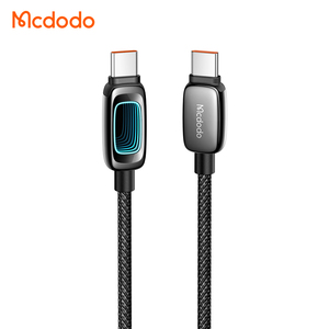 สายชาร์จเร็ว Mcdodo 040/041 100W USB-C to USB-C PD พร้อมไฟ Mirror Light สีฟ้าใส 5A วัสดุโลหะผสมสังกะสี ทนทา<span class=keywords><strong>น</strong></span> สายถักไนลอ<span class=keywords><strong>น</strong></span> สำหรับ <span class=keywords><strong>MacBook</strong></span> - Product Image 1