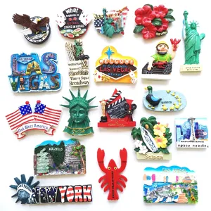 Grosir Pencetakan Kustom Pemandangan Negara Kanada Souvenir 3D Magnet Kulkas Polyresin Magnet Kulkas Resin