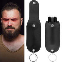 Étui de rangement portable pour spray lacrymogène, pochette de défense personnelle en cuir pour spray au poivre, porte-clés facile à utiliser, étui à rouge à lèvres