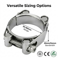 Abrazadera de Dos Pernos de Alto Torque SS316 para Conexión de Tubo de Intercooler Automotriz, Anillo de Unión Resistente, Duradero y Confiable