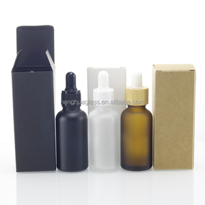 Flacone Contagocce di Lusso da 30ml per Olio Essenziale, Profumo Cosmetico, in Vetro Ambrato Nero Satinato con Confezione - Product Image 1