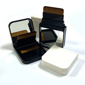 Portable <b>Mini</b> Folding <b>Foundation</b> Brush with Mirror Travel Size Flat Kabuki Synthetic Hair Soft Face Powder Makeup Kabuki Brush - Product Image 3