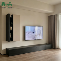 Meuble TV en bois de noyer, table basse moderne en bois massif, combinaison sol-plafond haut de gamme pour salon, meuble TV simple pour la maison