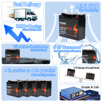 Batterie au lithium LiFePO4 POEAE 12,8 V 20 Ah 1200 cycles, étanche IP67, à décharge profonde, pour remplacement de batterie de camping-car, avec BMS intégré, garantie 3 ans