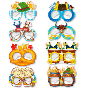 Ensemble de lunettes en papier pour fête Oktoberfest, <span class=keywords><strong>8</strong></span> pièces, déguisements amusants, accessoires de photomaton pour enfants et adultes, <span class=keywords><strong>festival</strong></span> de bière allemand bavarois - Product Image 2