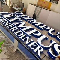 Enseigne en lettres 3D LED rétroéclairées en acrylique étanche pour enseignes extérieures personnalisées de magasins et entreprises