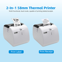 Imprimante thermique directe YHD-58F double impression 58 mm USB LAN Bluetooth pour reçus et étiquettes