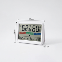 Ultradünnes Digitales LCD-Innenthermometer mit Magnet, Hygrometer, Kalender, Uhr, Temperaturanzeige und Komfortstufenanzeige OEM