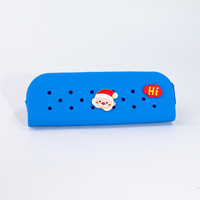 Nouveau design étudiant Croc breloques porte-crayon en silicone enfant stylo créatif sac de rangement multifonctionnel fermeture éclair pochette à crayons