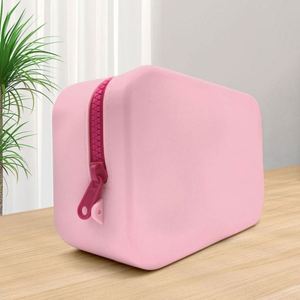 Women's Waterproof Silicone <b>Makeup</b> Cosmetic <b>Case</b> Zipper Closure Shoulder Crossbody Organizer Pouch for Coin <b>Brushes</b> Purse Bags - Product Image 1