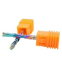 Fraise CNC à double dent, spirale gauche, coupe descendante, 6x25x50, revêtement nano coloré, outil de fraisage personnalisé OEM