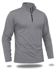 Chemises de golf à manches longues doublées de qualité supérieure pour hommes légers 1/4 Sweatshirts à demi-fermeture éclair pour l'été Logo personnalisé - Product Image 1