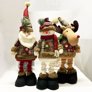 QY Cadeaux de Noël pour enfants, décorations de fête à domicile, décorations Père Noël, bonhomme de neige, renne, poupées extensibles en tissu de Noël, cadeau - Product Image 3