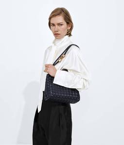 Bolso de Mano de Cuero Tejido de Lujo para Mujer Bottega BV, Bolso Multifuncional con Asa Superior y Correa Cruzada para el Hombro, para Negocios, Estilo Veneta - Product Image 1