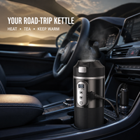 Tasse chauffante électrique intelligente pour voiture 500 ml, bouilloire de voyage portable, chauffe-eau SUS 304, tasse à contrôle de température pour chauffeur de camion