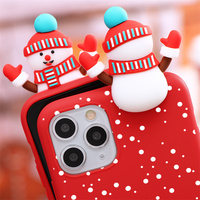 Cas de dessin animé Pour iPhone 12 13 11 Pro Mini XS Max XR X 7 8 10 6 6S Plus SE 2 TPU 3D De Noël Poupée Cerfs Téléphone Couverture Fondamentale