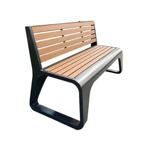 Youtai Factory Outdoor Furniture Aluminum Public Steel Bench Long Garden Seats With Backrest