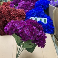 Bouquet de fleurs d'hortensia en soie artificielle 5 têtes de qualité supérieure K-0117 pour la décoration de mariage à la maison