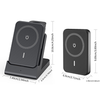 Station de charge sans fil 3 en 1 avec station de charge amovible 5000mAh PD Power Bank Support de chargeur sans fil intelligent magnétique