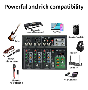 Console de mixage audio professionnelle AF-4, contrôleur DJ, mixeur audio 4 canaux, carte son numérique pour diffusion en direct - Product Image 4