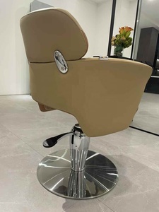 Luxury <b>Synthetic</b> <b>Leather</b> Barber Chair Hydraulic Salon Styling Chair Gold Frame Professional Hair Cutting Chair Height Barbershop - Product Image 2
