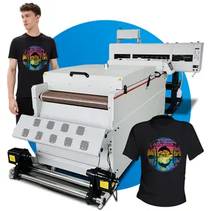 JUNNFA new Professional all in one 60cm two/four heads dtf printer for Clothes Tshirt Printing