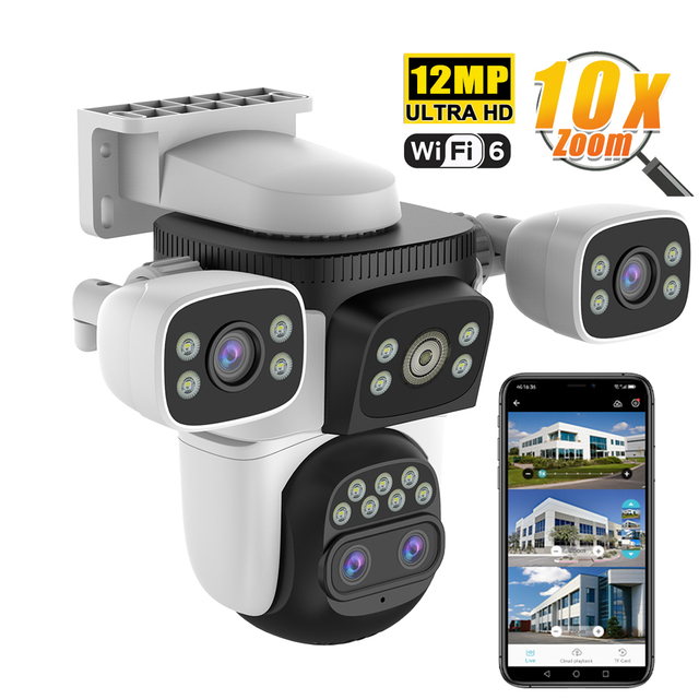 Vstarcam CS621ZS 12MP 10X Zoom WIFI Four Lens Security Camera Outdoor Smart Home Security Camera with Motion Detection IP Camera