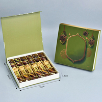 Grüne Geschenk box Leere individuell bedruckte Baklava-Gebäck verpackung Schokoladen-Dessert boxen