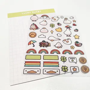 Custom Transparent Sparkle Pvc Matte Sticker Sheets Clear Backing Sticker With Poly Sleeve