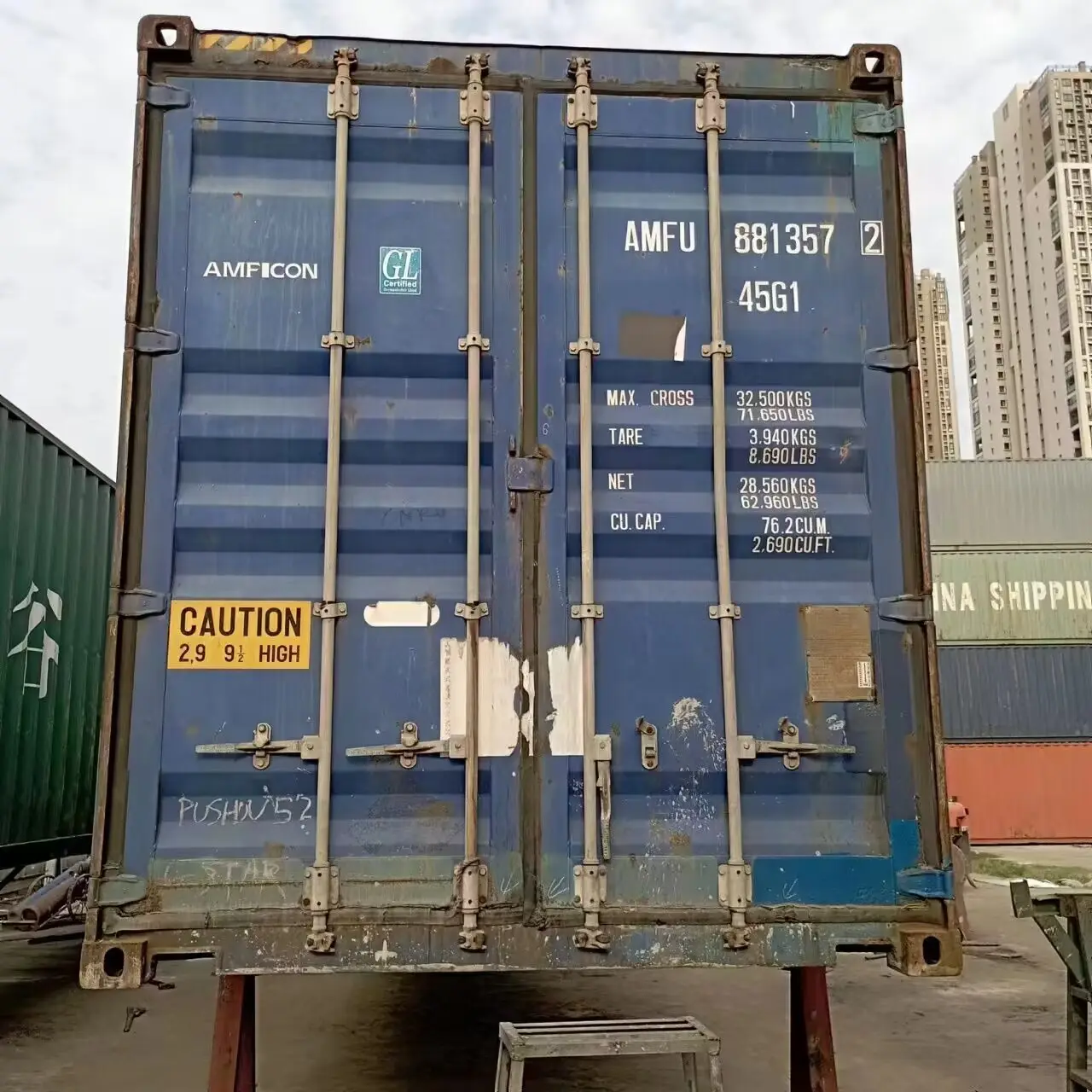 Guangzhou second hand Container Van Used Container 40ft for Palestine