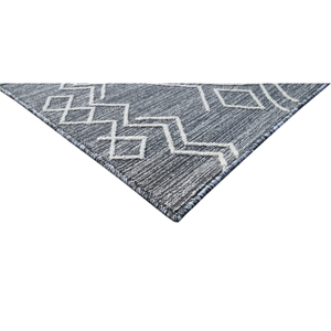 Modern Geometric Area Rug Rectangle Gray White Flat Weave Stain Resistant Rubber Backing Living <b>Room</b> Use - Product Image 2