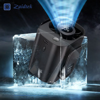 Ventilateur portable rechargeable à suspendre au cou avec lumière, batterie 10000 mAh, 5 vitesses, alimentation USB, en plastique, pour extérieur