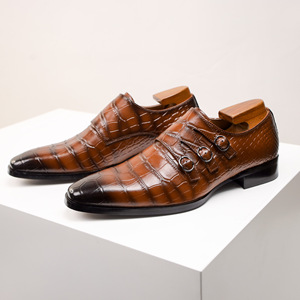 Nouvelles Chaussures d'été en Cuir Véritable à Enfiler pour Mariage, Respirantes, à Boucle, Confortables et Rehaussantes - Product Image 3