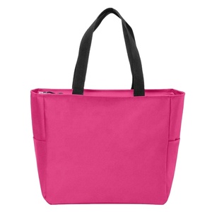 Sac fourre-tout en toile de coton léger personnalisé avec logo, fermeture éclair noire, idéal pour le shopping - Product Image 6
