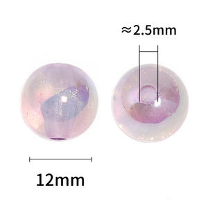 Lumineux Fine Flash Petites Perles Rondes Lucite Lâches Haute Pénétration À Travers Le Trou Haute Translucidité Acrylique Perles Lâches - Product Image 3