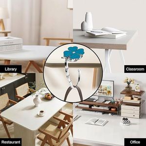 Four <b>Leaf</b> Foldable Handbag Folding Purse Purse Hook Holder Stand for Table Hook Holder Velvet Pouch Hanger for Wedding Birthday - Product Image 3