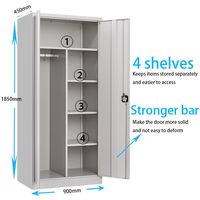 Casier de rangement robuste pour employés avec tringle de suspension, armoire métallique verrouillable pour bureau, casier de rangement en acier