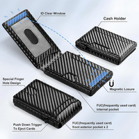 Dompet Kartu Kredit Minimalis Pria Tipis Berbahan Aluminium Anti RFID dengan Penutup Kulit PU