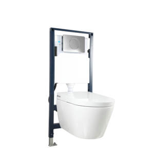 Machine de réservoir d'eau murale intelligente télécommandée Cuvette de toilette ronde avec fonction de chauffage du siège Toilette suspendue au mur - Product Image 1