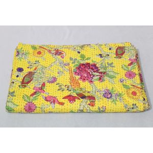 Cubrecama y Colcha Estilo Bohemio Kantha, Hechos a Mano, de Algodón Estampado, Lavables, Suaves, Ecológicos, Decoración para el Hogar, Regalo de Inauguración - Product Image 3