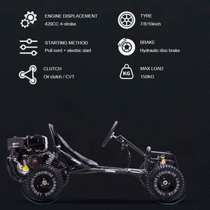Kart de loisirs tout-terrain de taille adulte, siège confortable, <span class=keywords><strong>pneus</strong></span> tout-terrain, moteur 4 temps, amusement pour <span class=keywords><strong>les</strong></span> passionnés adultes, kart à pédales - Product Image 2