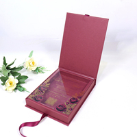 Premium Hochwertige Papier-Hochzeitseinladungsbox mit Heißprägung und 2mm Individuell Bedrucktem Klarem Acryl-Einleger