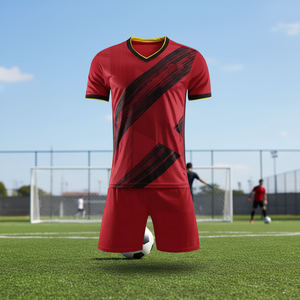 Ensemble de vêtements de football unisexe à manches courtes Qiqiang, logo personnalisable, séchage rapide, plusieurs couleurs, tissu en fibre de polyester, équipe - Product Image 3
