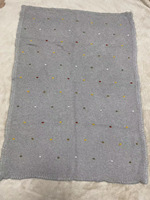Couverture en tricot 100% coton à pois brodés, douce, légère et confortable, pour bébé, enfant, décoration de chambre d'enfant