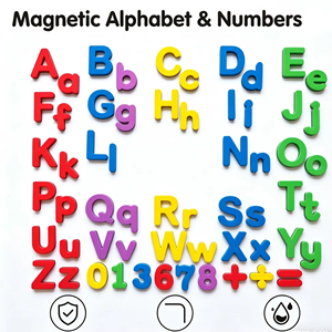Ensemble d'alphabet et de chiffres magnétiques colorés pour l'éducation précoce, jouets éducatifs pour enfants et tout-petits - Product Image 1