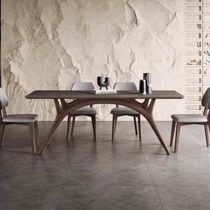 Table à manger Deer Cry en bois massif, structure en bois courbé rectangulaire, meubles de salle à manger stables - Product Image 2