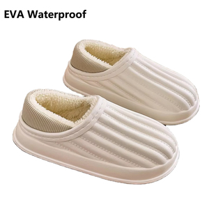 Donna signora pelosi sandalo impermeabile per la casa all'aperto in pelliccia peluche inverno Fuzzy casa pantofola per interni antiscivolo morbido di cotone caldo scarpe - Product Image 1