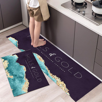 Custom Logo Non slip Water Absorbent Runner Rug Eco Friendly Anti Fatigue 2 Pc Long Kitchen Mat Set